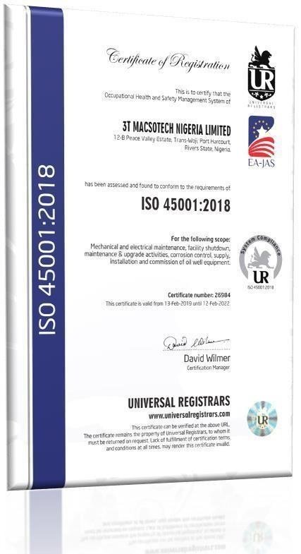 Certification imagery from the supplied company profile